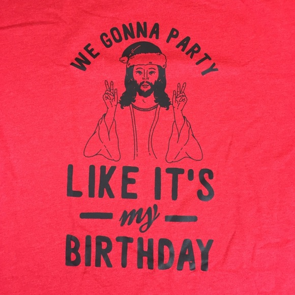 Other - Men’s Red Funny Christmas Jesus Graphic Tee Size XL Ugly Christmas Sweater Party